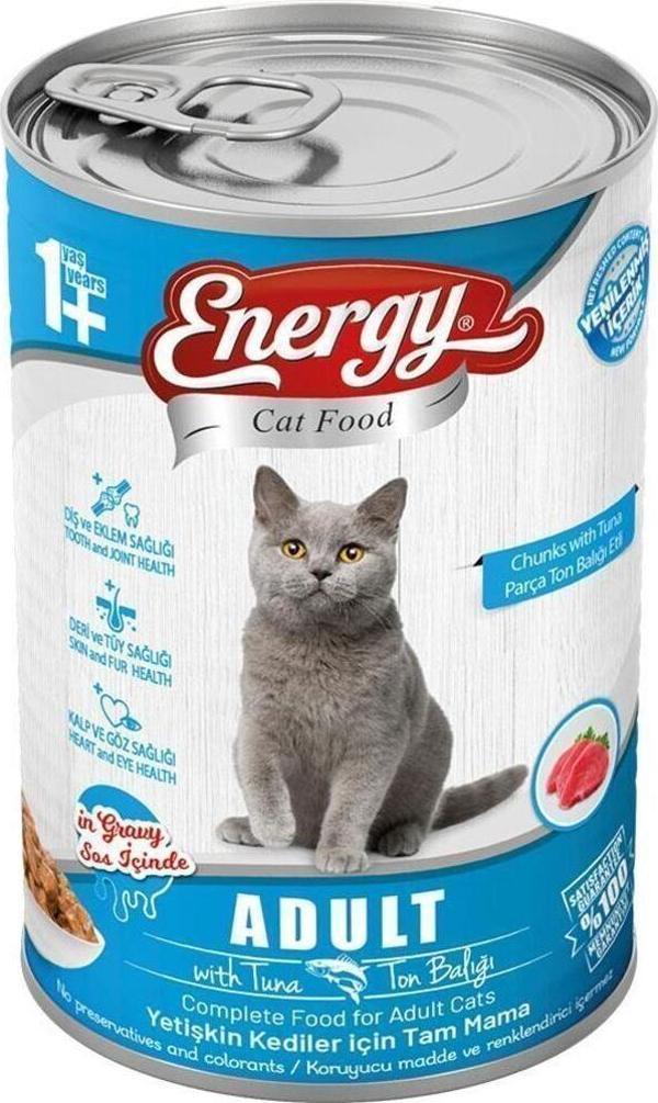 Pet Food Energy Ton Balıklı Yetişkin Yaş Konserve Kedi Maması 400 G - Image 1