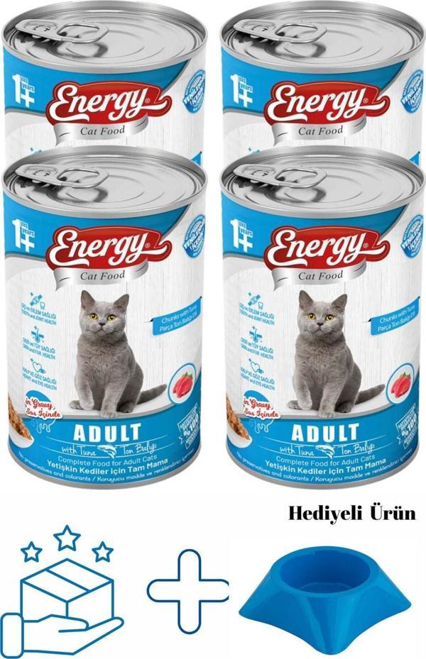 Pet Food Energy Ton Balıklı Yetişkin Yaş Konserve Kedi Maması 400 G - 4 Adet - Image 1