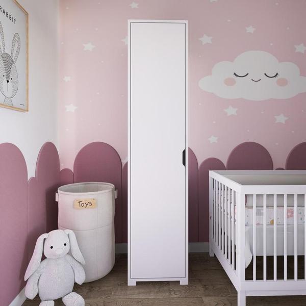 Midoser Duru 40 Cm Mat Beyaz 5 Raflı Kiler Tek Kapılı Banyo Ve Elbise Dolabı - Gardırop - Image 1