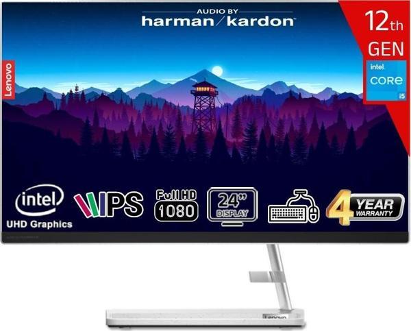 Lenovo Ideacentre Aıo 3 24IAP7 Intel Core I5-12450H 8gb 512GB SSD Intel UHD Graphics 23.8 Fhd IPS Freedos F0GH01GDTR-8512 Klavye+Mouse Beyaz All In One Bilgisayar - Image 1