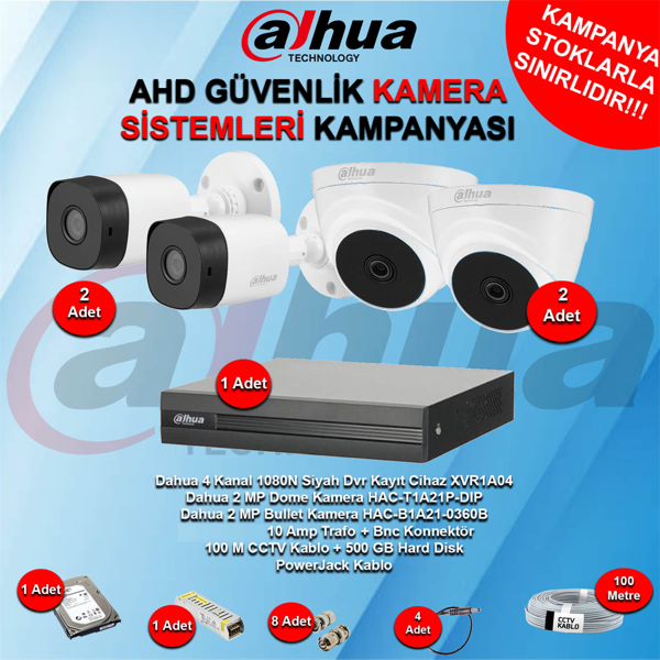 Dahua 4 Kanal Ahd Güvenlik Kamera Kampanya Seti - Image 1