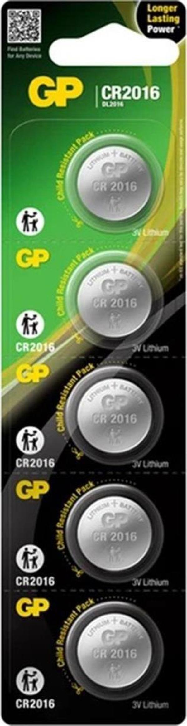 GP CR2016 5'li 3V Lityum Düğme Pil - Image 1
