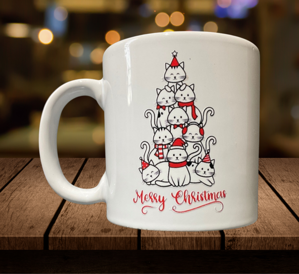 SERAMİK BARDAK KEDİ AĞACI NOEL - Image 1
