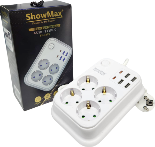 Showmax SH-4629 Termal Akım Korumalı 2 Metre Priz - Image 1