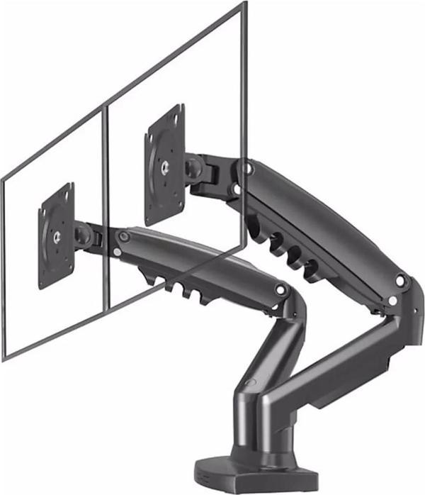 Vontech MNT02 F160 17''-27'' Amortisörlü Çift Kol Lcd - Led Monitör Tutucu Askı Aparatı - Image 1