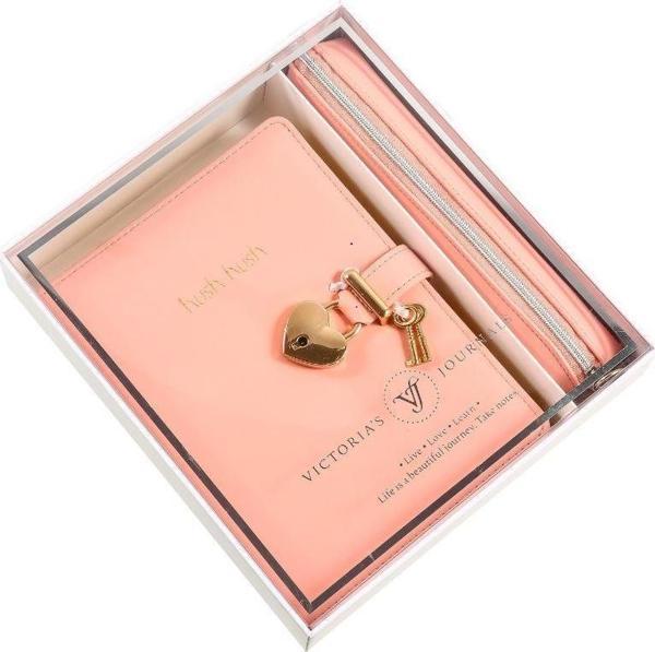 VJ HUSH KİLİTLİ DEFTER 13X18 160 YP PEMBE  - Image 1