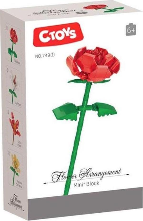 Ctoys Flower Arrangement Mini Blok Red Rose  - Image 1