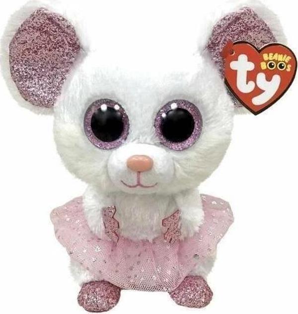TY Beanie Boo Nina Balerin Beyaz Fare 15 cm - Image 1