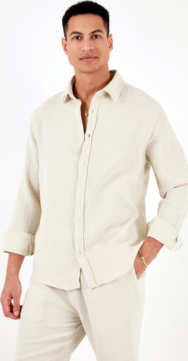 Buratti % 100 Pamuk Regular Fit Erkek Gömlek CF24S127804 BEJ - Image 1