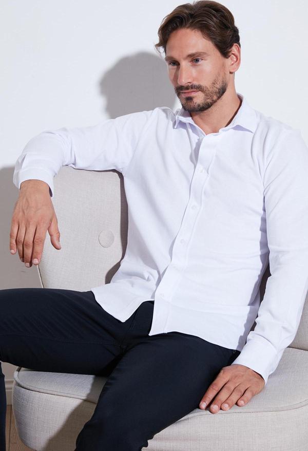 Buratti % 100 Pamuk Regular Fit Erkek Gömlek CF25W113650 BEYAZ - Image 1