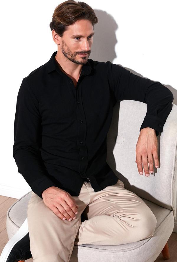 Buratti % 100 Pamuk Regular Fit Erkek Gömlek CF25W113650 SİYAH - Image 1