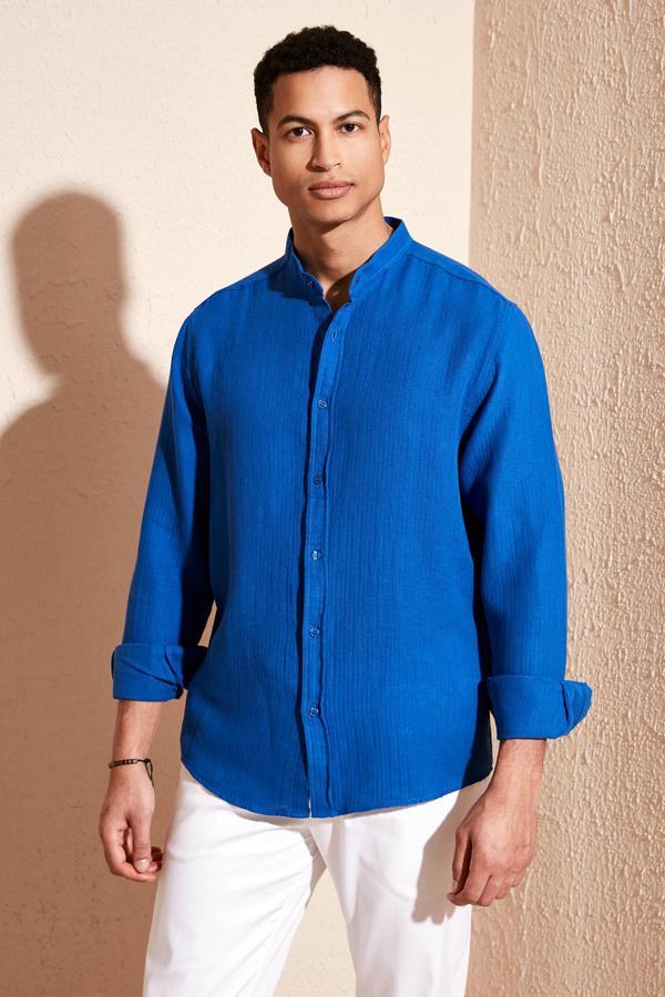 Buratti Pamuklu Regular Fit Hakim Yaka Erkek Gömlek CF24S127702 SAKS - Image 1