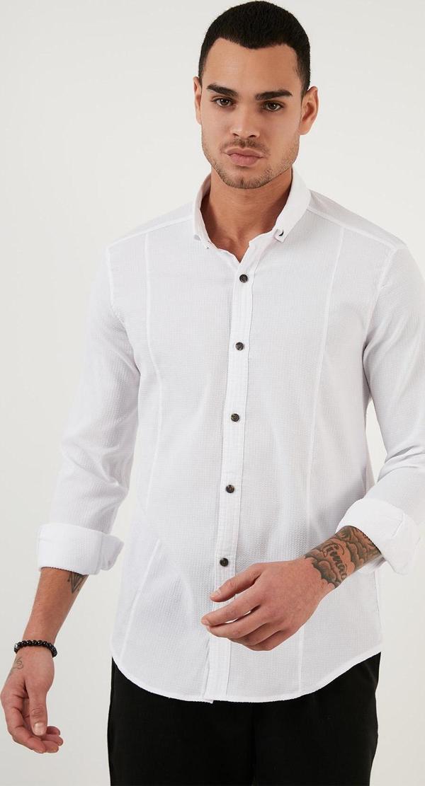 Buratti Düğmeli Yaka Pamuklu Erkek Gömlek CF21S113008 BEYAZ - Image 1