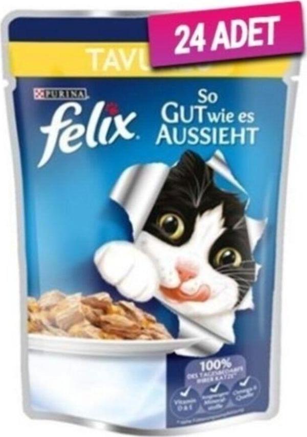 Felix 24 Adet  Tavuklu Yetişkin Kedi Konservesi - Image 1