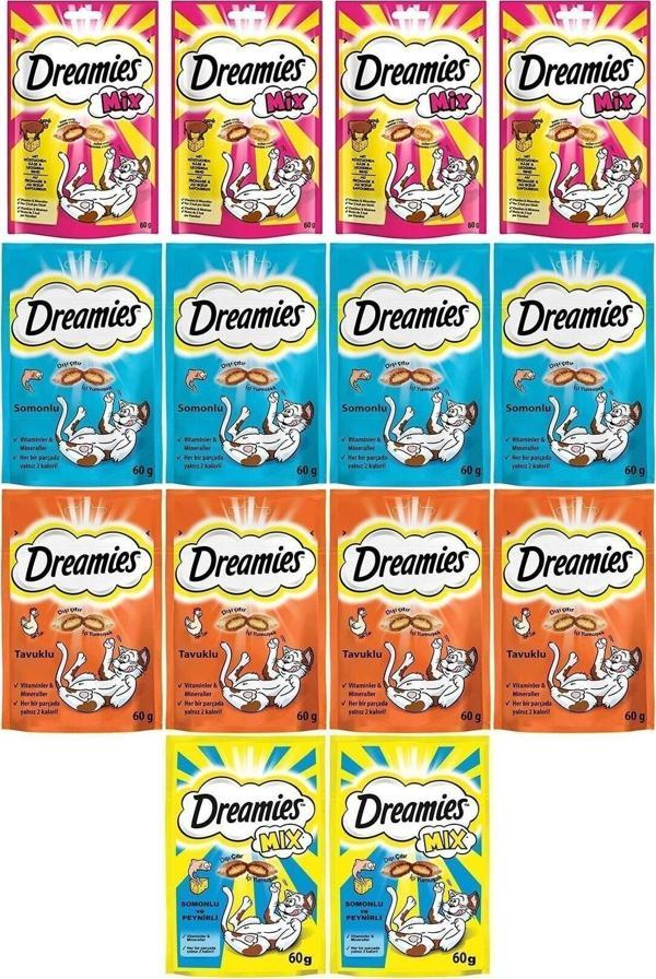 Dreamies Kedi Ödül Maması 60 Gr, Karma Çeşit, 14 Adet - Image 1