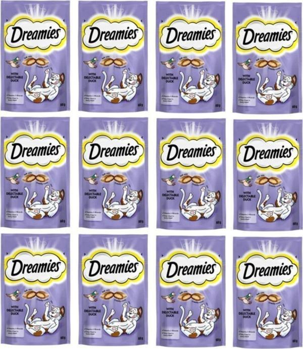 Dreamies Kedi Ödül Yaş Mama Ördekli 12 Adet X 60 Gram - Image 1