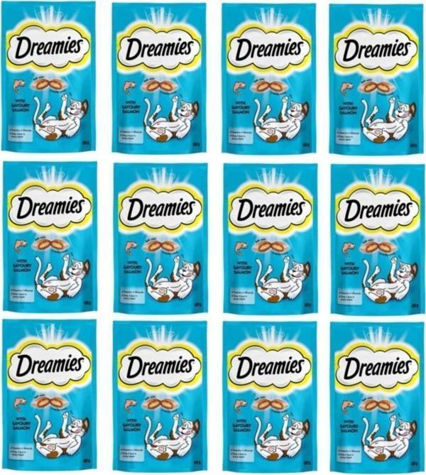 Dreamies Kedi Ödül Yaş Mama Somonlu 12 Adet X 60 Gram - Image 1