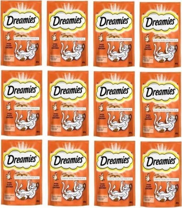 Dreamies Kedi Ödül Yaş Mama Tavuklu 12 Adet X60 Gram - Image 1