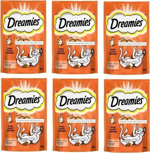 Dreamies Kedi Ödül Yaş Mama Tavuklu 6 Adet X 60 Gr - Image 1