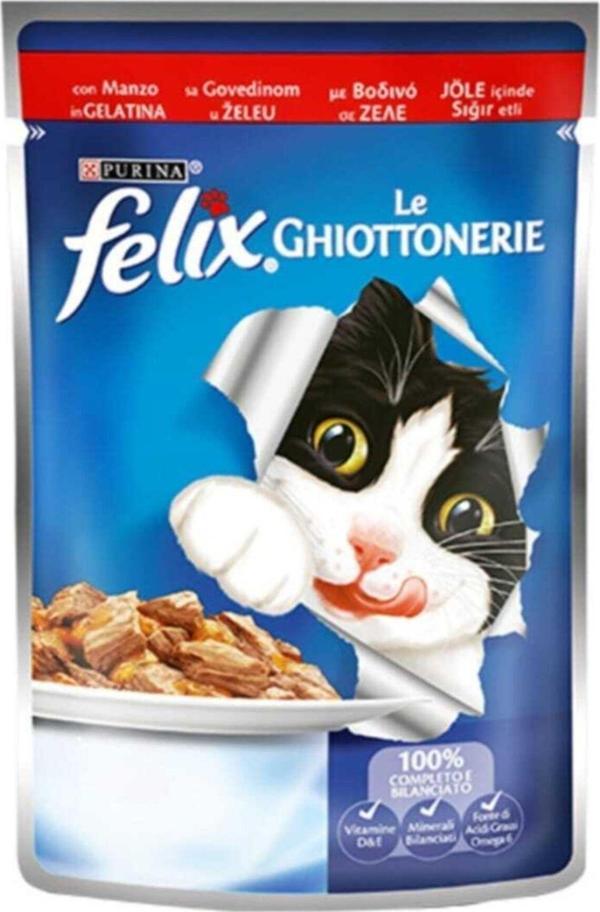 Felix Sığır Etli Kedi Pouch Konservesi 6 Adet - Image 1