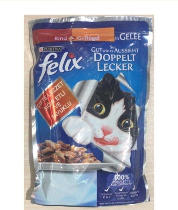 Felix Sığır Tavuk Kedi Yaş Mama Pouch 20 Adet - Image 1