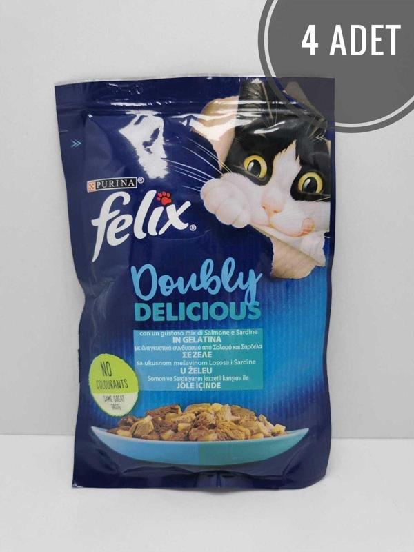 Felix Somon Ve Sardalya Aromalı Yaş Mama 85 Gr*4 Adet - Image 1