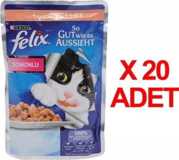 Felix Somonlu Kedi Pouch Konserve Kedi Maması 20 Adet - Image 1