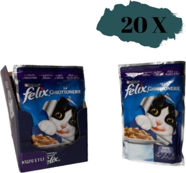 Felix Kuzu Etli X 20 Adet Kedi Maması - Image 1