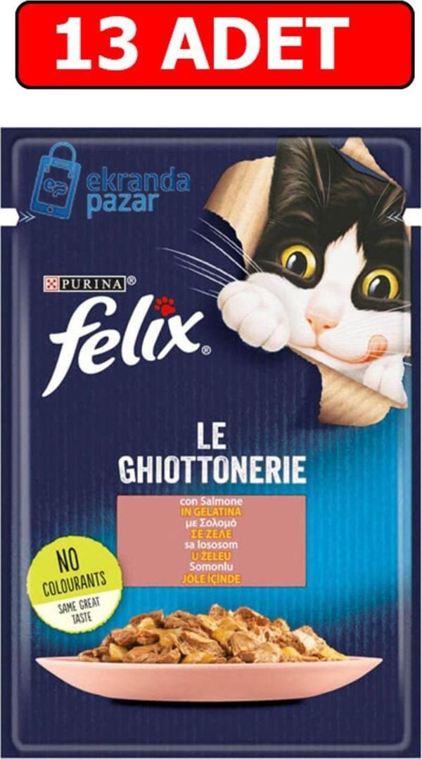 Felix Somonlu Yaş Kedi Maması 85Gr 13 Adet Pouch Kedi Konserve Kedi Islak Maması - Image 1