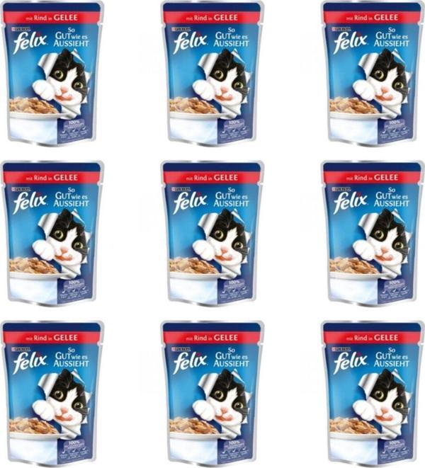 Felix Pouch Sığır Etli Yaş Kedi Maması 9 Lü - Image 1