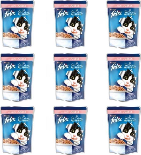 Felix Pouch Somonlu Yaş Kedi Maması X 9 Adet - Image 1