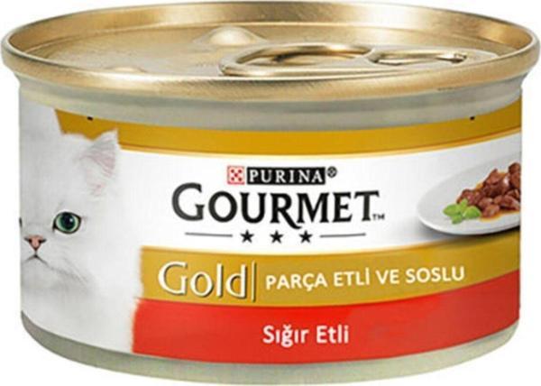 Gourmet Gold Parca Etli Sığır Konserve Yetişkin Kedi Maması 85 Gr X 24 - Image 1