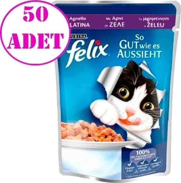 Felix Kuzu Etli Yaş Kedi Maması 50 Adet - Image 1