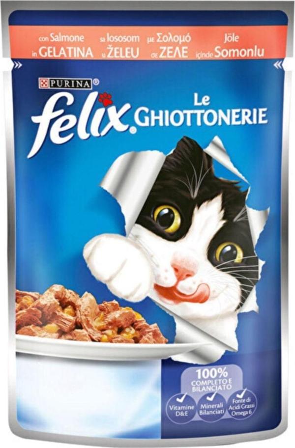 Felix Yetişkin Kediler Için Somonlu Yaş Mama 5 Adet - Image 1