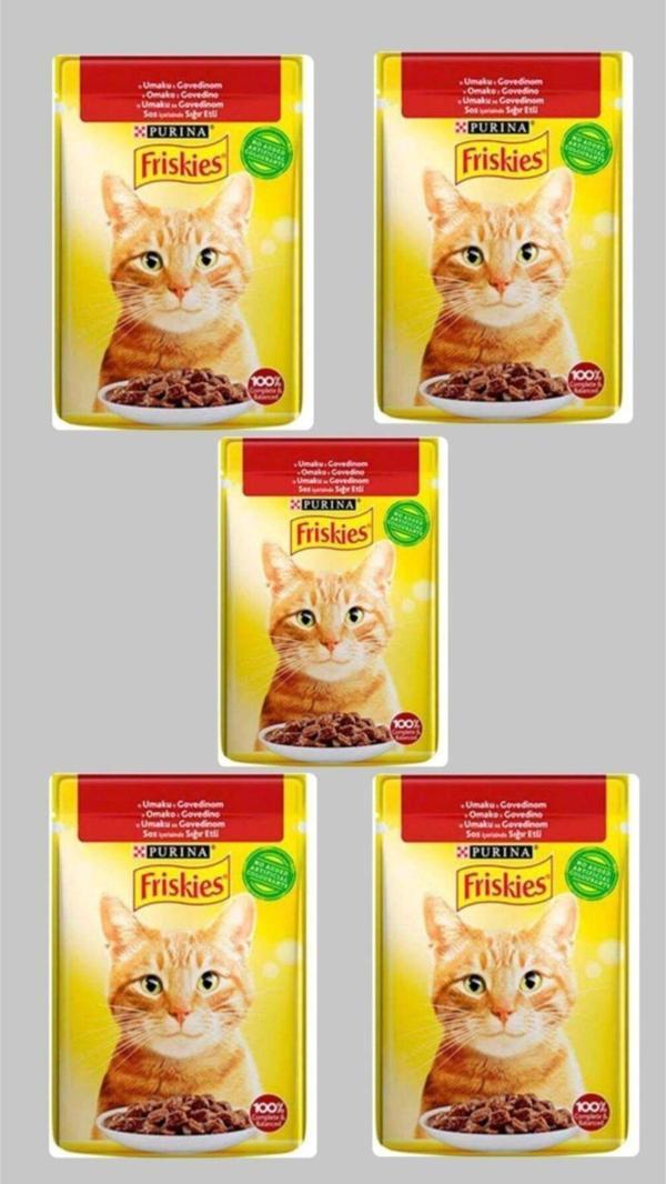 Friskies Sığır Etli Yaş Mama 85 Gr 5'Li Paket - Image 1