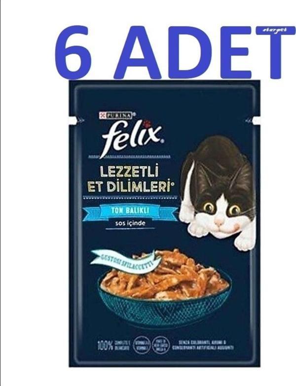 Purina Ton Balıklı Lezzetli Et Dilimleri Yaş Kedi Maması 80 Gr. X 6 Adet - Image 1