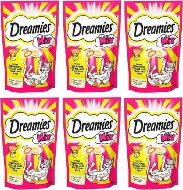 Whiskas Dreamies Mix Sığır Etli Ve Peynirli Kedi Ödülü 60 Gr X 6 Adet - Image 1