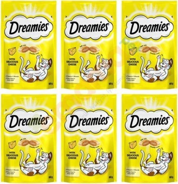 Whiskas Dreamies Peynirli Kedi Ödülü 60 Gr X 6 Adet - Image 1