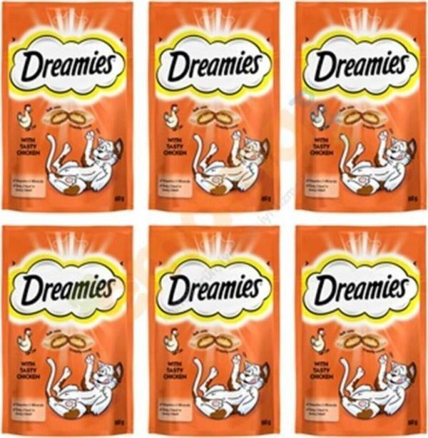Whiskas Dreamies Tavuklu Kedi Ödülü 60 Gr X 6 Adet - Image 1