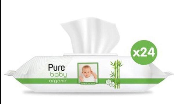 Pure Baby Organik Bambu Özlü Islak Havlu 24×90 (2160 Yaprak) - Image 1