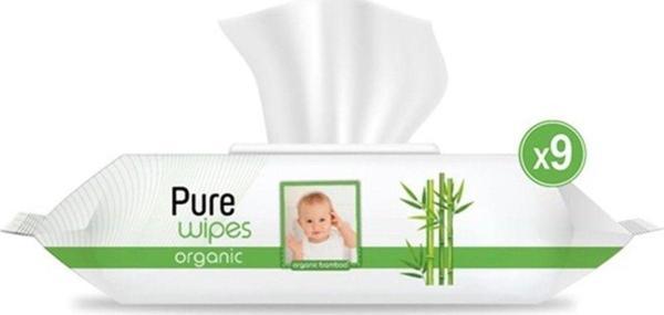 Pure Baby Organik Bambu Özlü Islak Havlu 9×90 (810 Yaprak) - Image 1