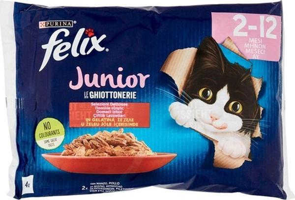 Purina Felix Junior Tavuklu Ve Sığır Etli Yaş Kedi Maması 4 X 85 Gr Ekonomik Boy - Image 1