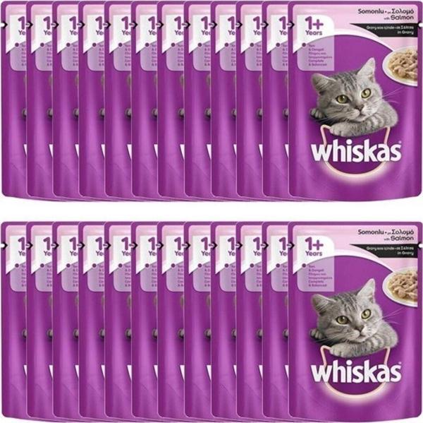 Whiskas Pouch Adult Somonlu Yaş Kedi Maması 100 Gr X 24 Adet - Image 1