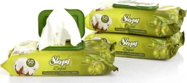 Sleepy Islak Mendil 90'Lı Zeytinyağlı Kapaklı (3 Adet) - Image 1