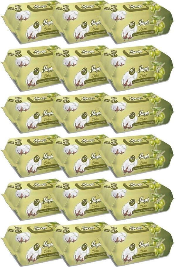 Sleepy Islak Mendil Zeytinyağlı 90 Lı X 18 (Toplam 1620 Adet Mendil) - Image 1
