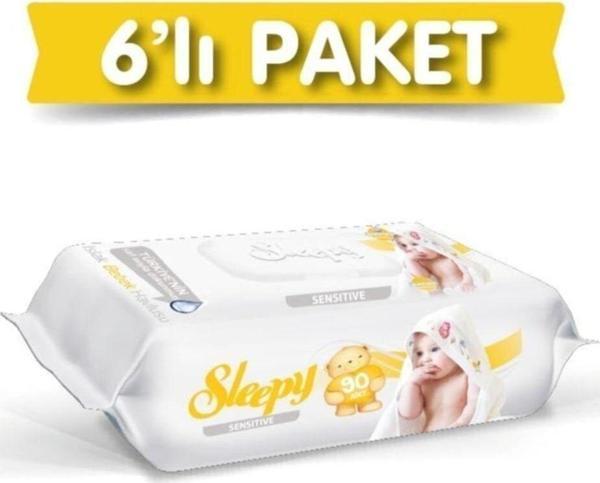 Sleepy Sensitive Islak Mendil 90 Yaprak 6 Adet - Image 1