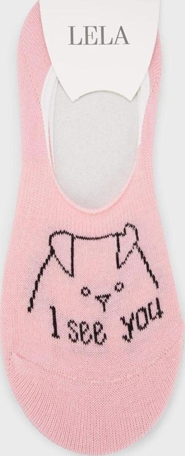 Lela Desenli Yumuşak Pamuklu Örme Babet Bayan Çorap 0070005 AÇIK PEMBE - Image 1