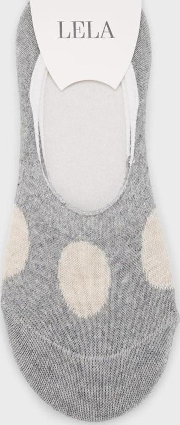Lela Desenli Yumuşak Pamuklu Örme Babet Bayan Çorap 0070005 GRİ - Image 1
