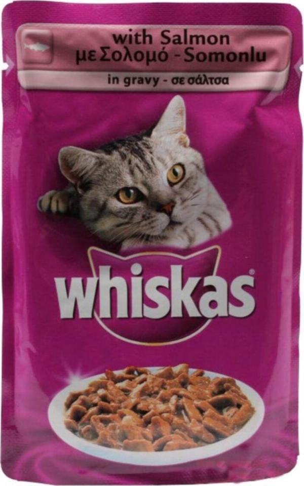 Whiskas (Poşet) Yaş Mama 100Gr Somonlu (Salmon) - 24'Lü Paket - Image 1