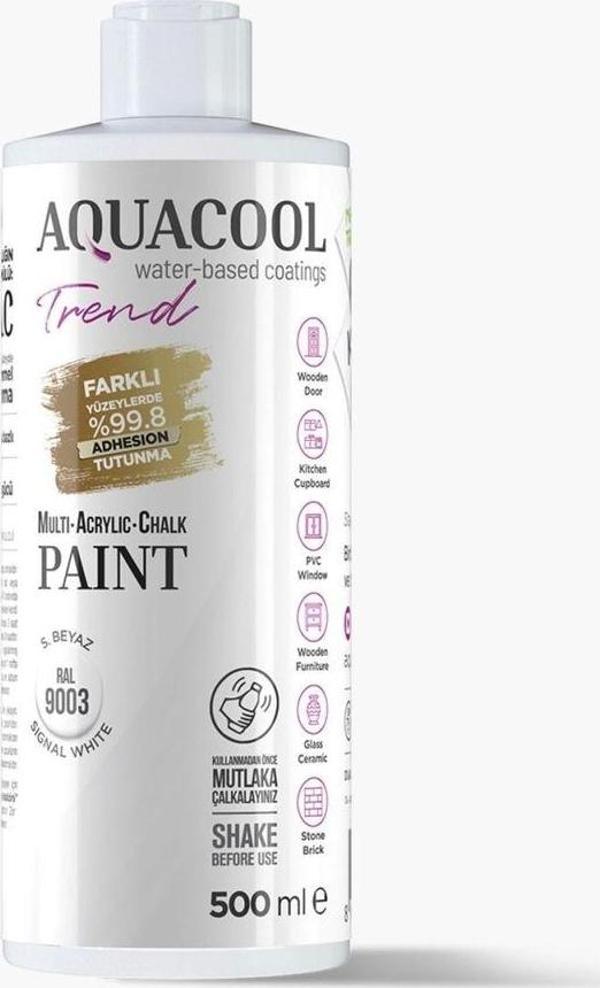 Aquacool Trend Su Bazlı Akrilik Dönüşüm Boyası RAL 9003 Sinyal Beyaz 500ml - Image 1